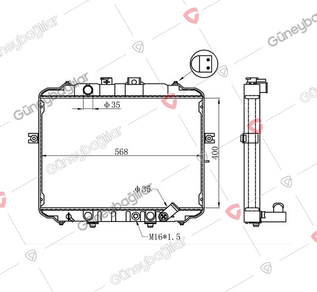 MB01-M319A - MB127772/MB345342 - RADYATOR KOMPLE ALUMINYUM